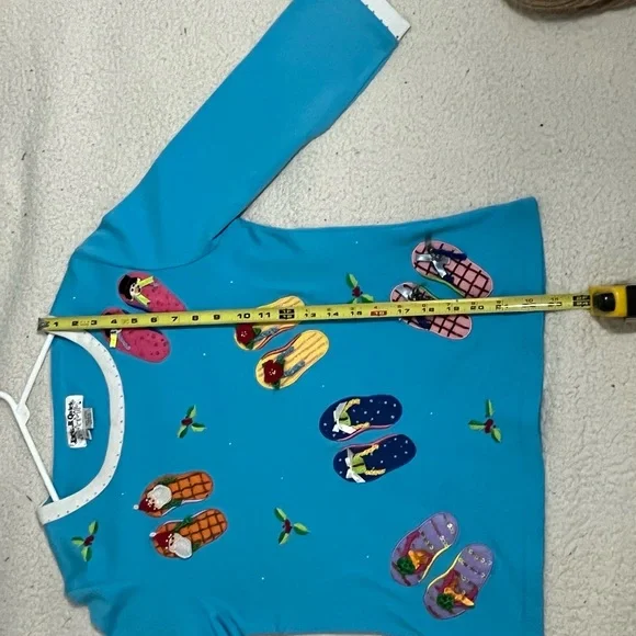 Vintage Colorful Flip-Flop Embroidered Sweater - Picture 9 of 14